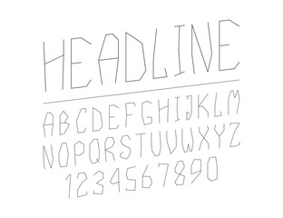 Modern line alphabet. Hipster abstract vector font.