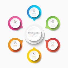 Infographic design elements for your business data with 6 options, parts, steps, timelines or processes. Vector Illustration.