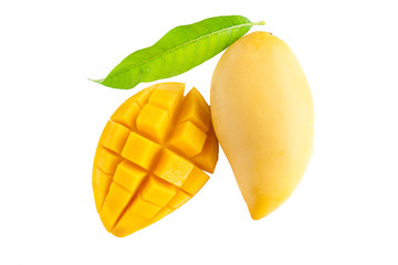 fresh Yellow mango Beautiful Skin  isolate