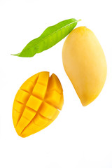 fresh Yellow mango Beautiful Skin  isolate