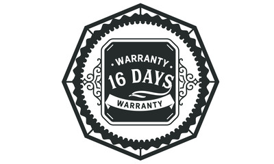 Fototapeta premium 16 days warranty icon vintage rubber stamp guarantee