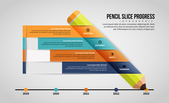 Pencil Slice Progress Infographic