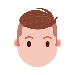 boy head with facial emotions, avatar character, man surprised face with different male emotions concept. flat design. vector illustration