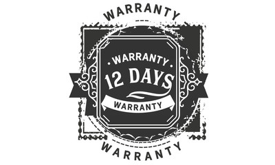 12 days warranty icon vintage rubber stamp guarantee