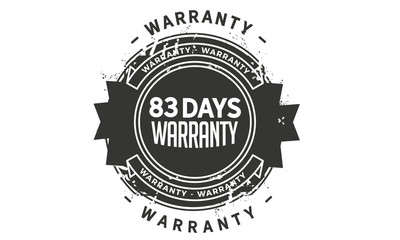 Fototapeta premium 83 days warranty icon vintage rubber stamp guarantee