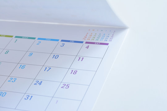 Calendar on a white background

