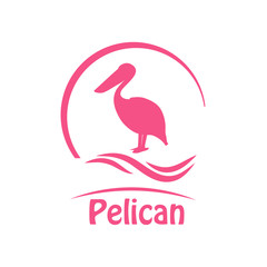 vector illustration emblem of pelican