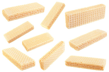 Wafers stick collection on white