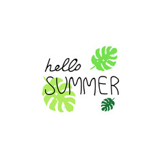 Hello summer badge Isolated Typographic Design Label