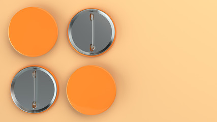 Blank orange badge on orange background
