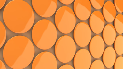 Blank orange badge on orange background