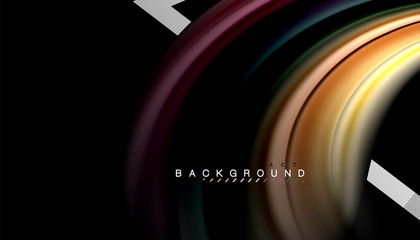 Liquid fluid colors holographic design with metallic style line shape