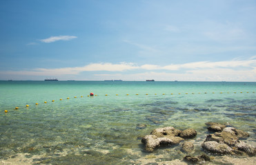 Wave & Sand beach background , holiday or relax in summer concept.