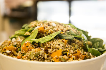 Quinoa pumpkin and spinach salad