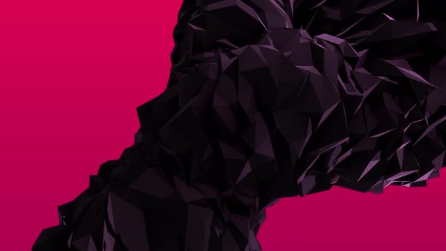 3d huge geometric abstraction on plane color background 4k loop abstract animation