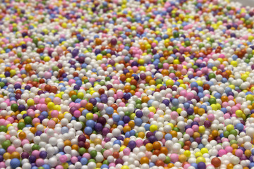 Small Colorful Polysterene balls background