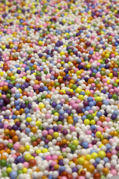 Small Colorful Polysterene balls background