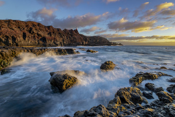 seascape,cliffs of los Gigantes seen from the cape of Punta del teno, Tenerife