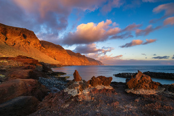 seascape,cliffs of los Gigantes seen from the cape of Punta del teno, Tenerife