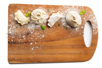 Pelmeni, Russian cuisine on a white background