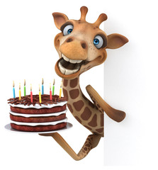 Fun giraffe - 3D Illustration © Julien Tromeur