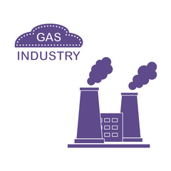 Gas processing plant with smoking chimneys.