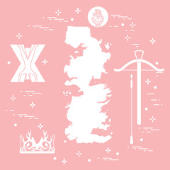 Symbols of the fantasy television series.