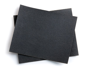 Black sandpapers isolated on white background