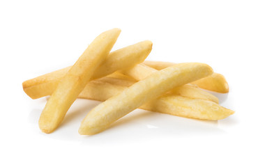 Pile of french fries isolated on white
