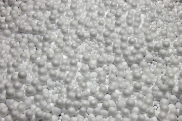 White Polysterene Balls background