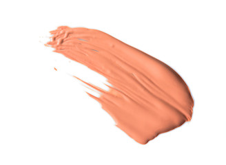 Liquid lipstick smudge isolated on white background