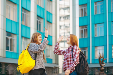 Best girlfriends making a promise.