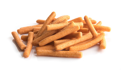 Salt stick biscuit isolated on white background