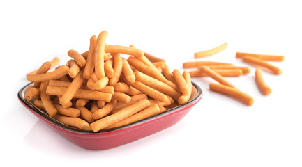 Salt stick biscuit isolated on white background