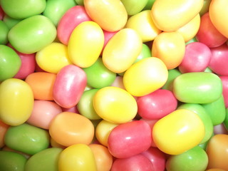 round candies in multi-colored glaze