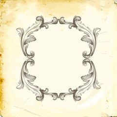 Vector baroque of vintage elements for design. 