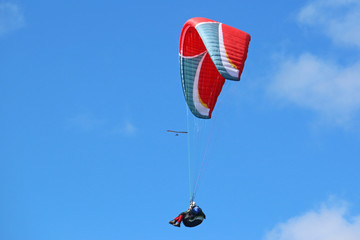 Paraglider flying