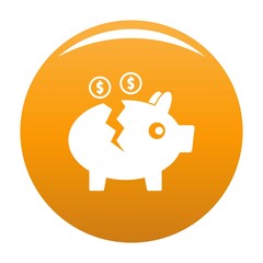 Piggy bank icon. Simple illustration of piggy bank vector icon for any design orange