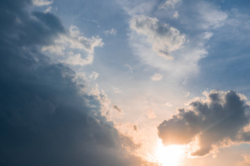 sky with clouds and sun