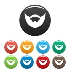 Clipped beard icon. Simple illustration of clipped beard vector icons set color isolated on white