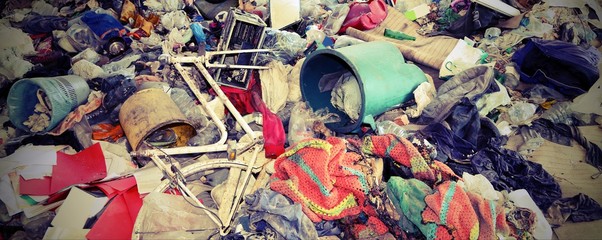 background of many broken dirty objects