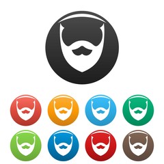 Stylish beard icon. Simple illustration of stylish beard vector icons set color isolated on white