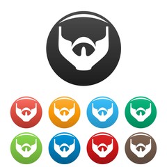 Much beard icon. Simple illustration of much beard icon, simple style.vector icons set color isolated on white