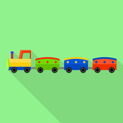 Fashion toy train icon. Flat illustration of fashion toy train vector icon for web design
