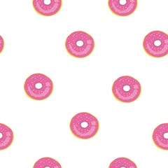 Donut vector illustration isolated on white background. Donut icon in a flat style. Seamless pattern, background, card, poster. Template for design.