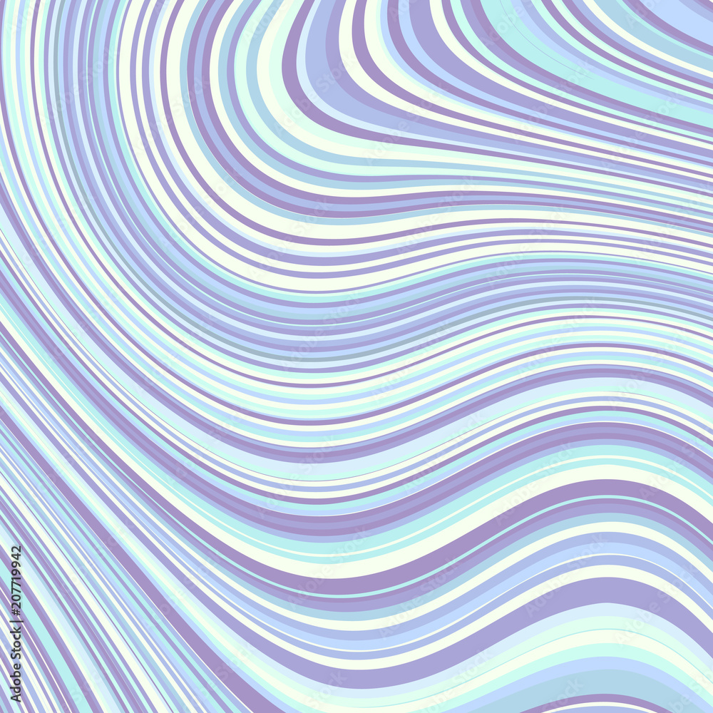 Poster Abstract vector pattern. Curved wavy psychedelic irregular lines.