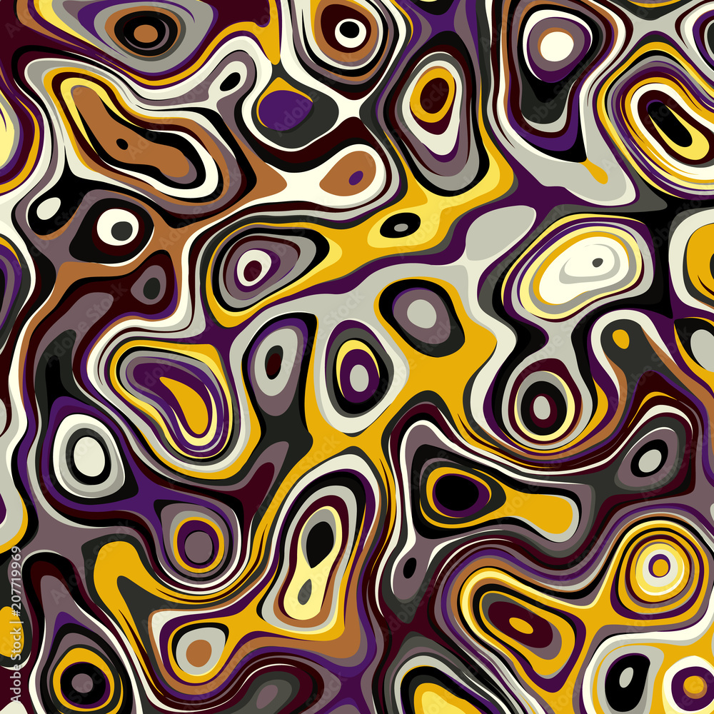 Leinwandbilder abstract vector pattern. curved wavy psychedelic irregular lines.