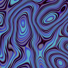 Navy blue vector pattern. Curved wavy psychedelic irregular lines. Pattern based on fractal image.