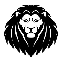 Sign of a black lion on a white background.