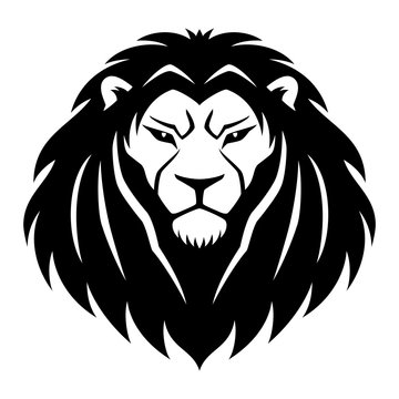 Sign of a black lion on a white background.